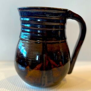 Vintage Pottery Artist Signed T T 2004 Studio Art Pitcher  Glazed